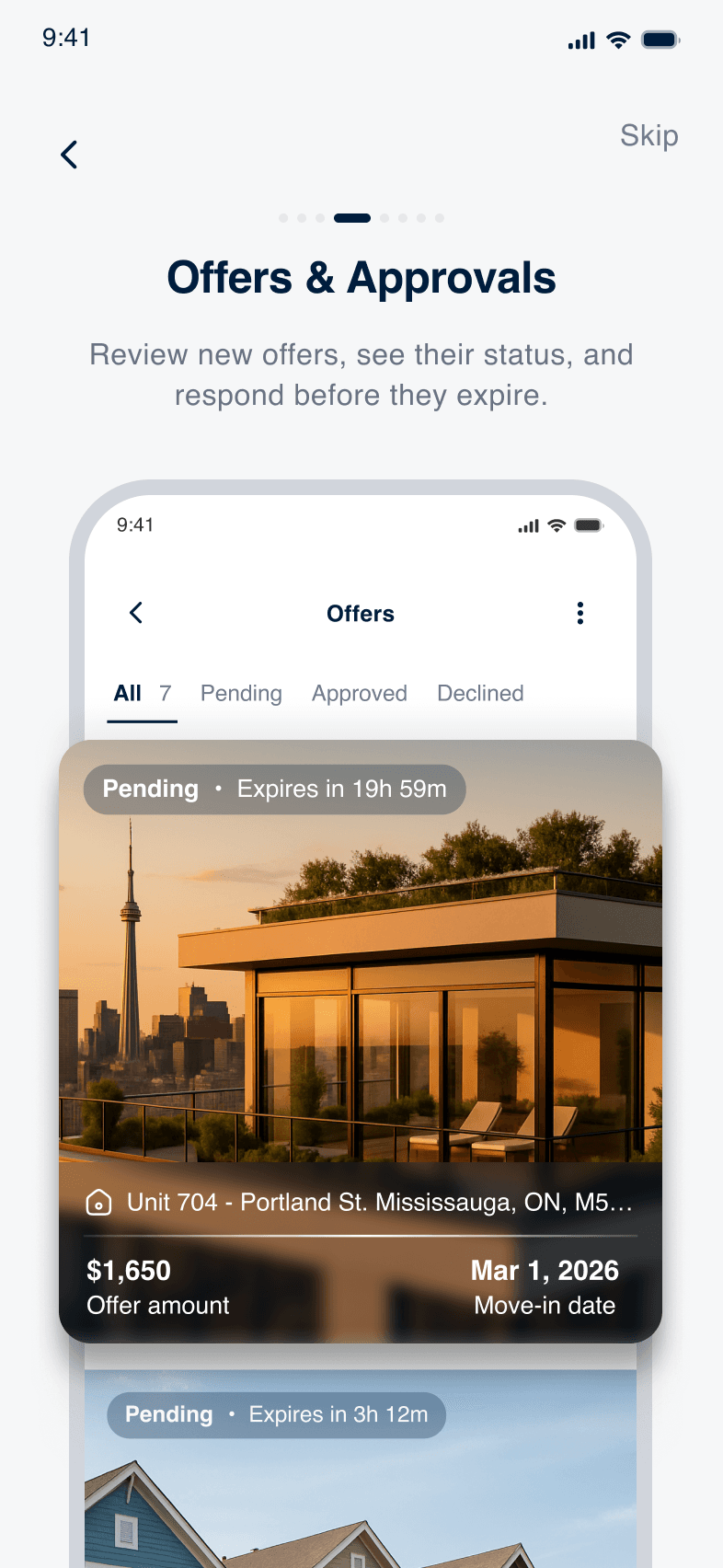 Revun offers and approvals screen with pending offers and expiry timers