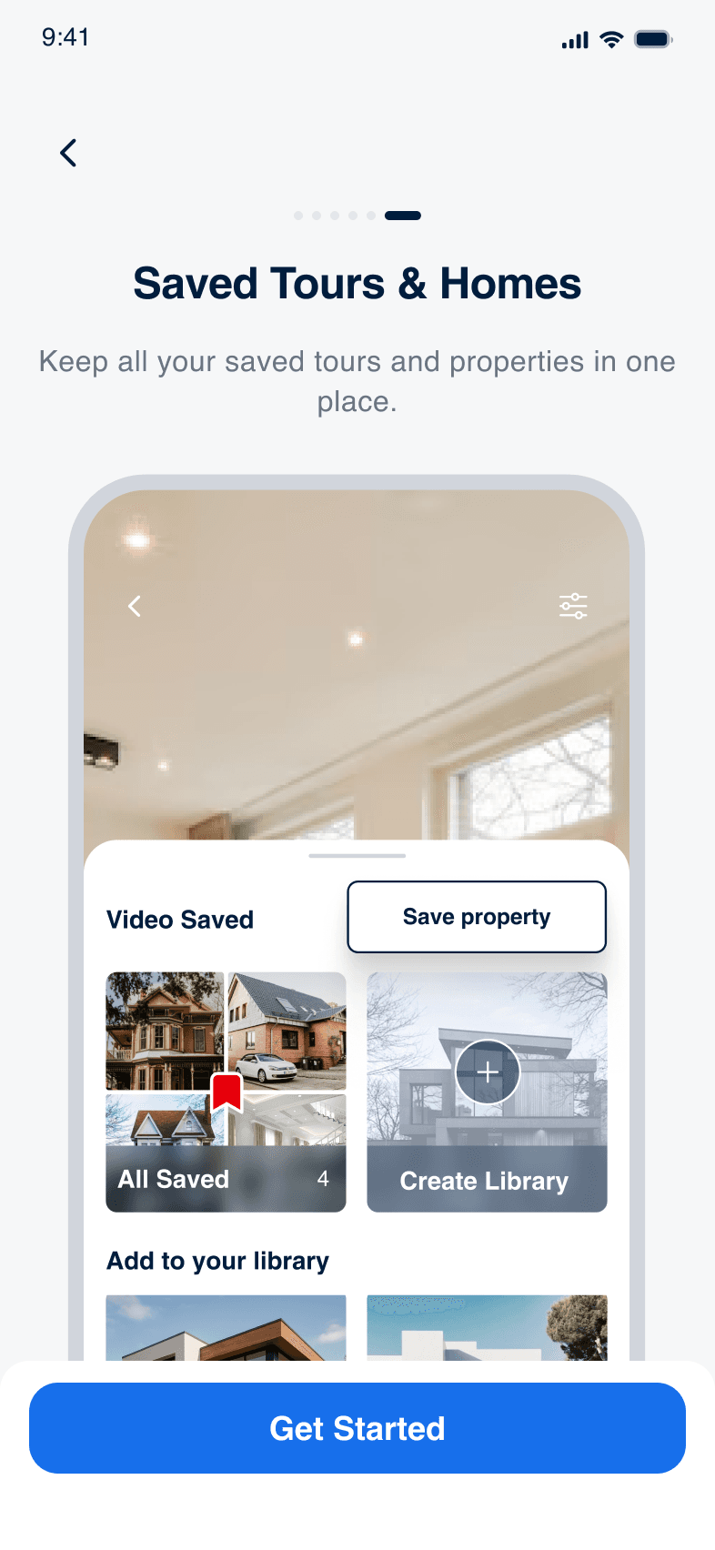 Saved Tours & Homes — Revun tour discovery screenshot